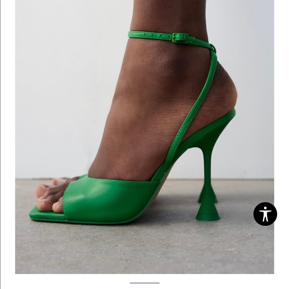 Zara green sandals size 7